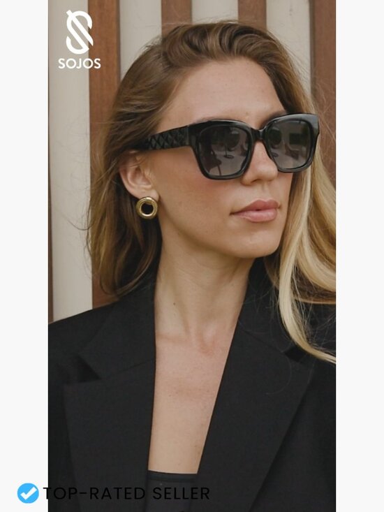 Trendy Polarized Square Sunglasses Retro Oversized Thick Frame Sun Glasses main image 6
